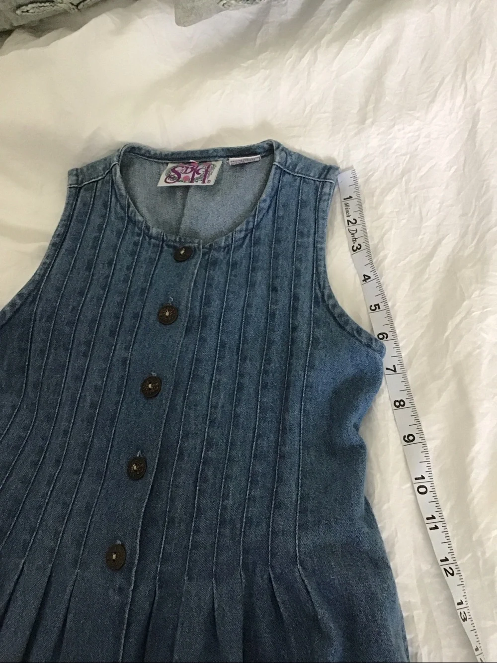 Vintage girls 1990s Storybook Heirlooms 100% cotton denim dress/jumper